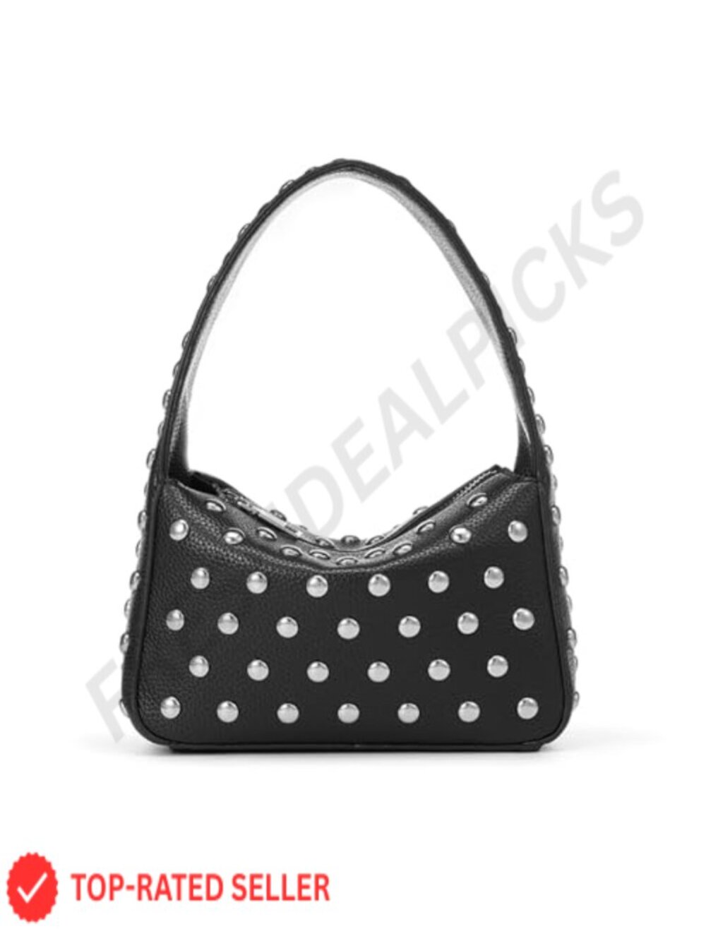 Y2K Studded Shoulder Bag PU Leather Small Purse Handbag